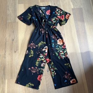 Black floral jumpsuit